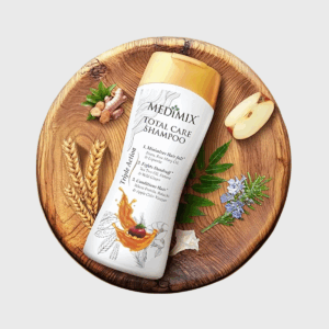 Ergonomic bottle design for Medimix shampoo